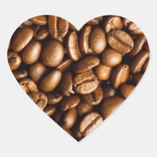 Coffee Beans Customisable Name Heart Sticker