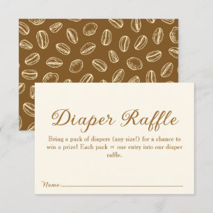Coffee Beans Diaper Raffle Baby Shower Enclosure Card