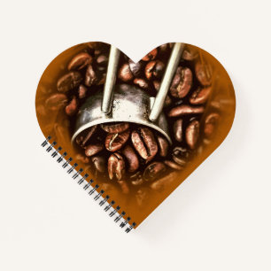 Coffee Beans Elegant Photo Creative Cool Heart Notebook