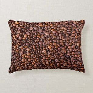 Coffee beans food texture pattern accent pillow