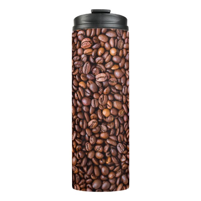 Coffee beans food texture pattern thermal tumbler (Front)