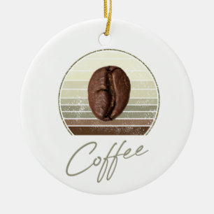 Coffee Beans For Espresso And Retro Barista Ceramic Ornament