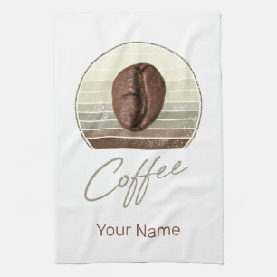 Coffee Beans For Espresso And Retro Barista Kitchen Towel