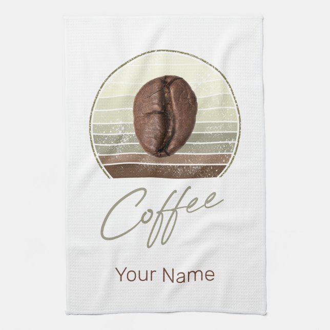 Coffee Beans For Espresso And Retro Barista Kitchen Towel (Vertical)