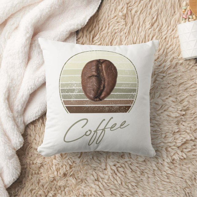 Coffee Beans For Espresso And Retro Barista Throw Pillow (Blanket)