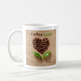 Coffee Beans & Green Leaves Mug