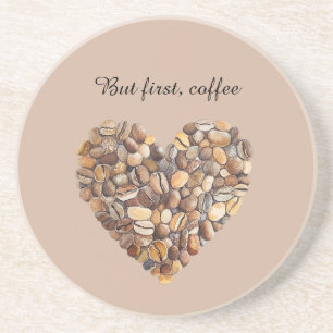 Coffee Beans Heart Coaster
