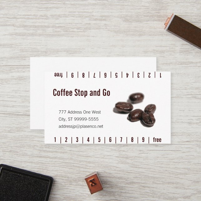 Coffee Beans Loyalty Card (Front/Back In Situ)