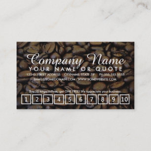 coffee beans loyalty program card