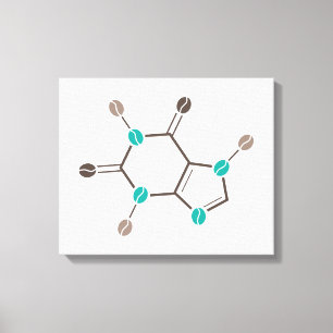 coffee beans molecular caffeine canvas print