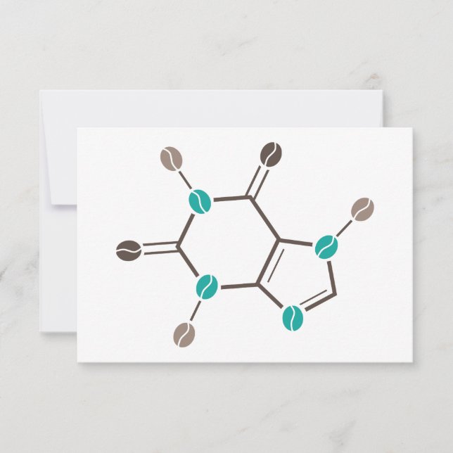 coffee beans molecular caffeine invitation (Front)