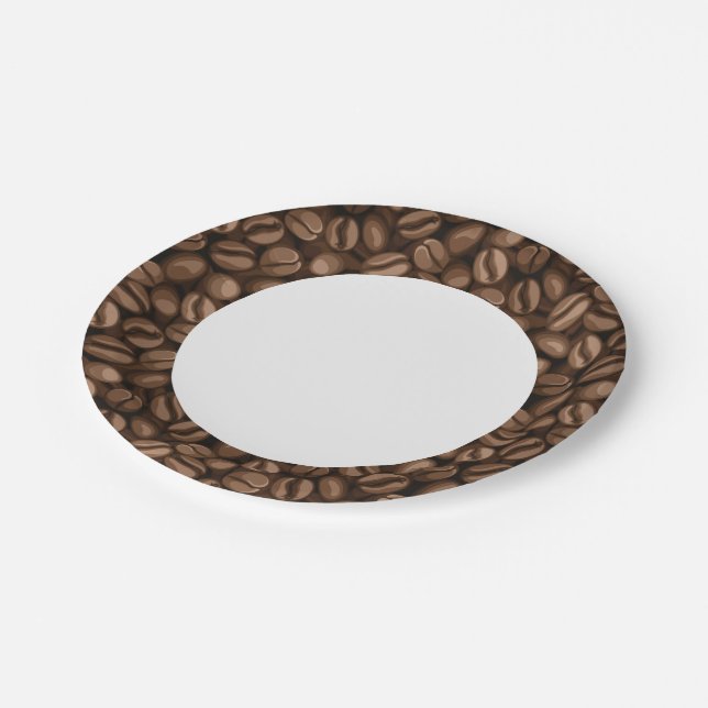 Coffee beans paper plate (Angled)