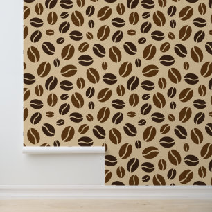 Coffee Beans Patterned Kitchen Wallpaper