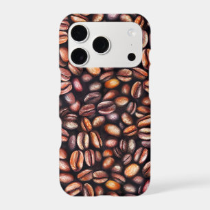 Coffee Beans Pencil Drawing Pattern Rustic Brown