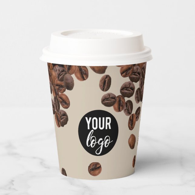 Coffee Beans Professional Business Logo Paper Cups (Left)