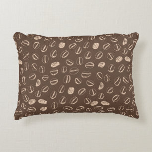 Coffee beans restaurant hand drawn cartoon doodle accent pillow