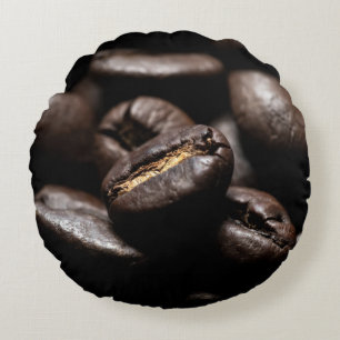 Coffee beans roasted food coffee round pillow