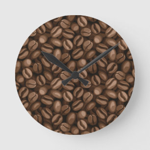 Coffee beans round clock