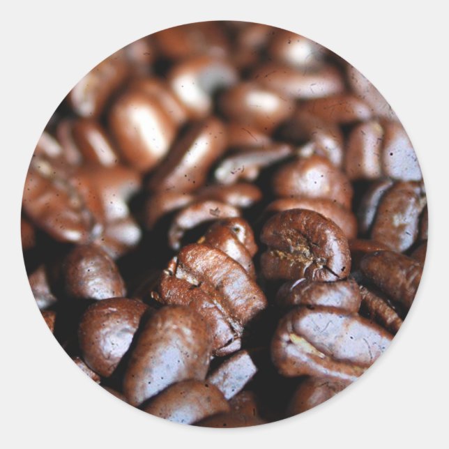 Coffee Beans Round Sticker (Front)