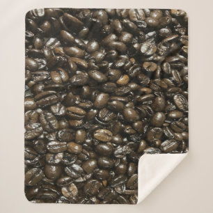 Coffee Beans Sherpa Blanket