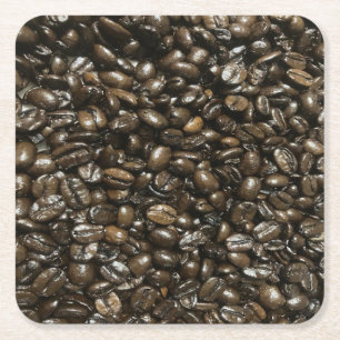 Coffee Beans Square Paper Coaster
