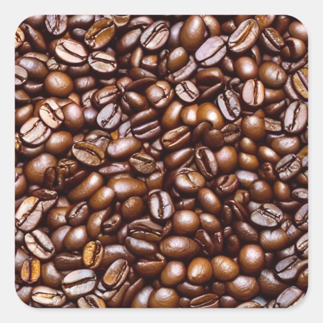 Coffee Beans Square Sticker (Front)