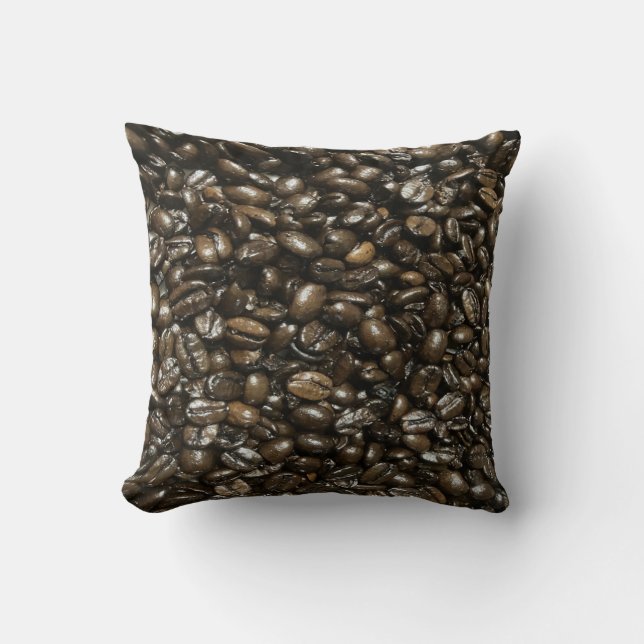 Coffee Beans Throw Pillow (Front)