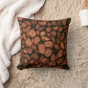 Coffee beans throw pillow
