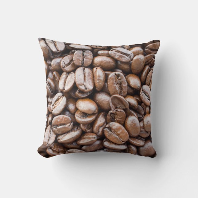 Coffee beans throw pillow (Front)