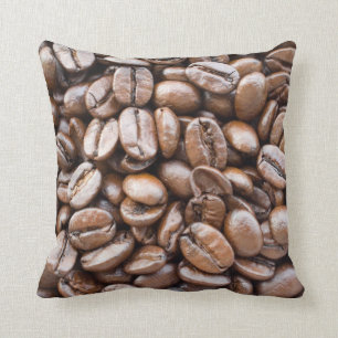 Coffee beans throw pillow