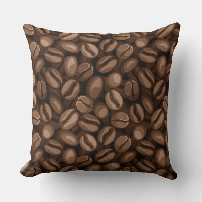 Coffee beans throw pillow (Front)