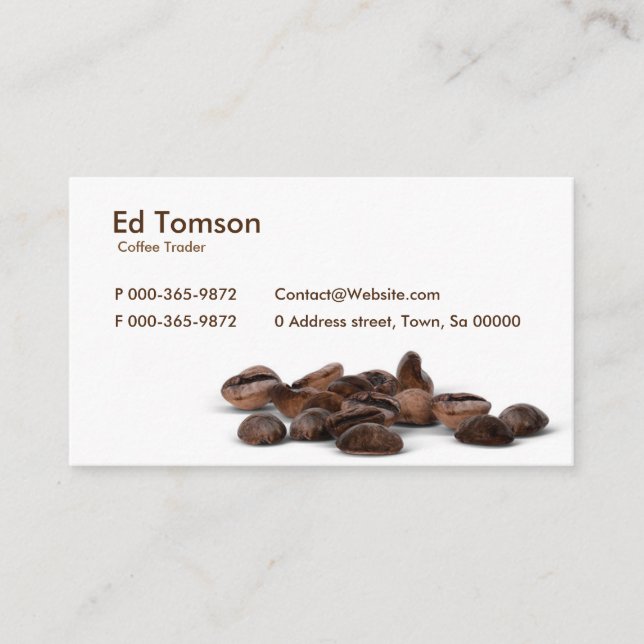 Coffee Beans Trader Business Card (Front)