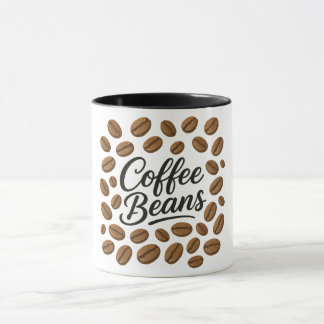 Coffee Beans Typography Illustration Mug