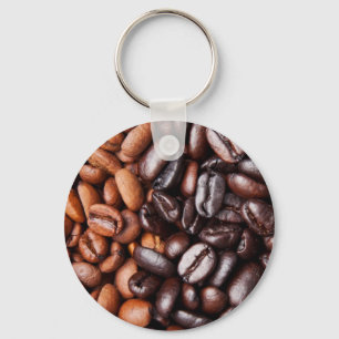 Coffee Beans - whole light and dark roasted Keychain