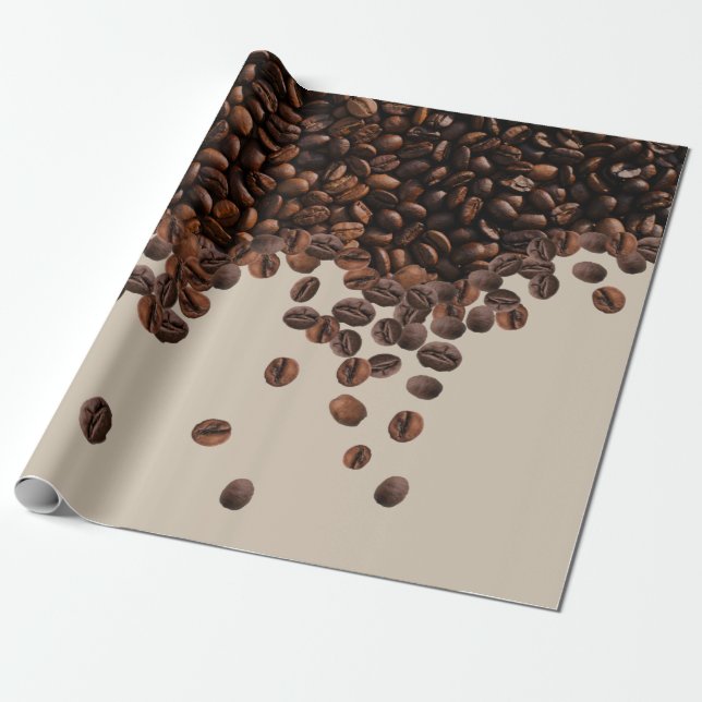 Coffee Beans Wrapping Paper (Unrolled)