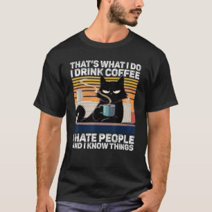 Coffee Because Murder Is Wrong Funny Black Cat Dri T-Shirt