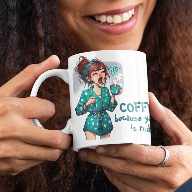 Coffee! Because Yawning is Rude Large Coffee Mug (Creator Uploaded)
