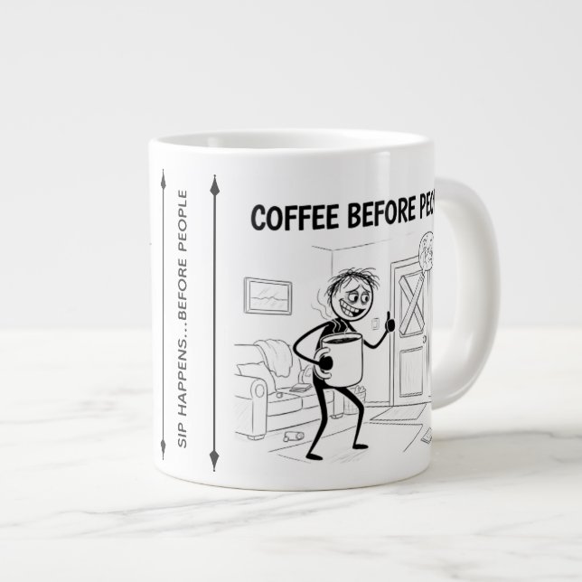 Coffee Before People Mug – Funny Coffee Cup (Front Right)