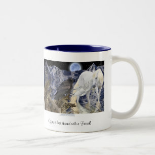 COFFEE BEST SHARED WITH A FRIEND Pegasus & Raven Two-Tone Coffee Mug