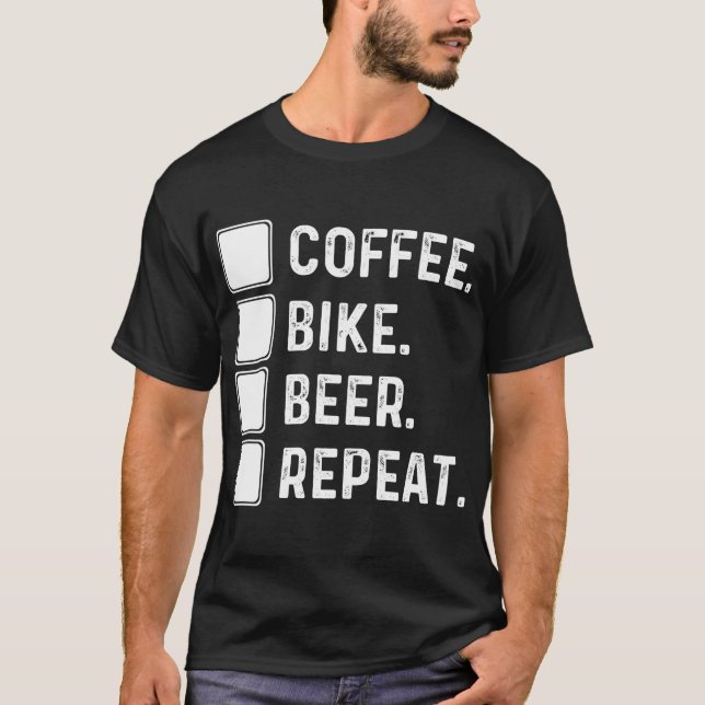  Coffee-Bike-beer-Mountain-T shirt (Front)
