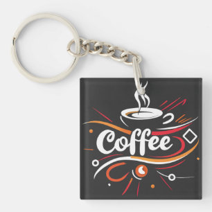 Coffee black keychain
