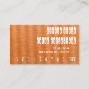 Coffee Black Re-Text on Copper Punchcard Loyalty Card