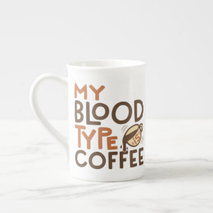 Coffee Blood Type Graphic for Coffee Lover Gift Bone China Mug