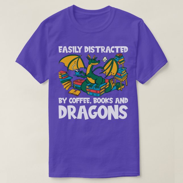 Coffee Books And Dragons T-Shirt (Design Front)