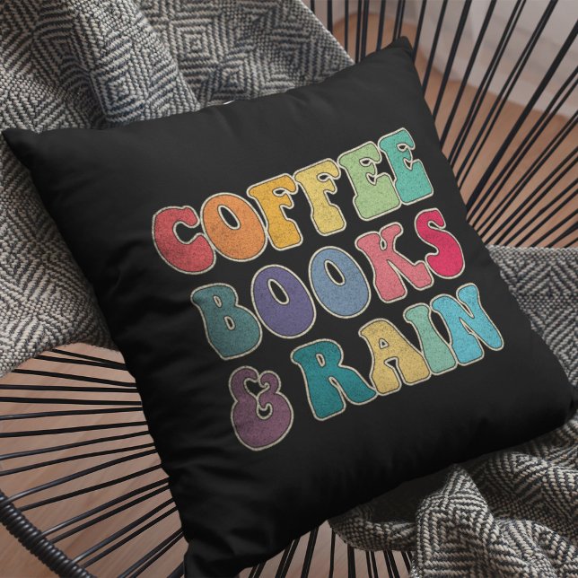 Coffee Books and Rain  Throw Pillow (Creator Uploaded)