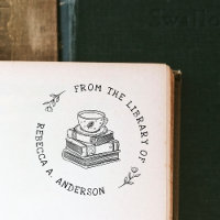 Coffee & Books Boho Personal Library Bookplate