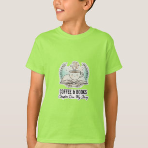 Coffee & Books Kids' T-Shirt Cute Reading Lover