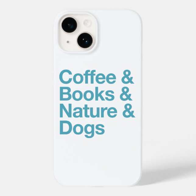 Coffee & Books & Nature & Dogs Phone Case (Blue) (Back)