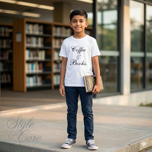 Coffee & Books Text White Men's Tri-Blend Shirt