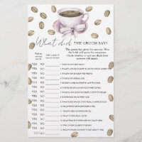 Coffee & Bow Bridal shower What did the groom say 